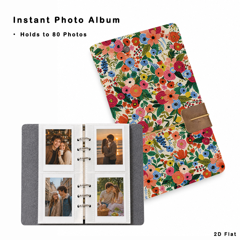 Collectible Vintage Photos - Vintage Fotoalbum mit Blumenmuster, 80 Taschen,