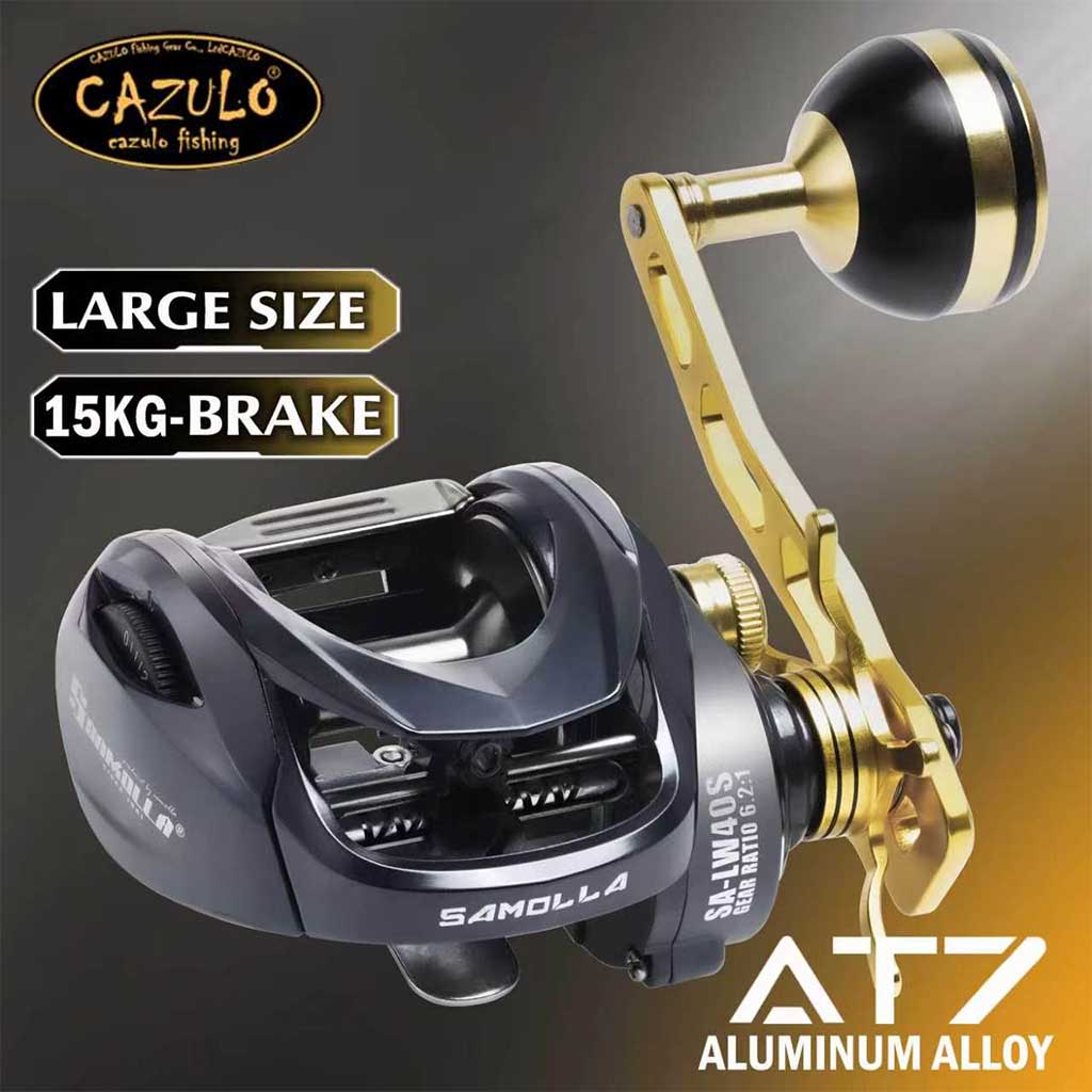 Developing Tank Reel - CAZULO Hochleistungs-Spinnrolle, extragroße Schnurkapazität, verlängerter Aluminium-Kurbelarm,